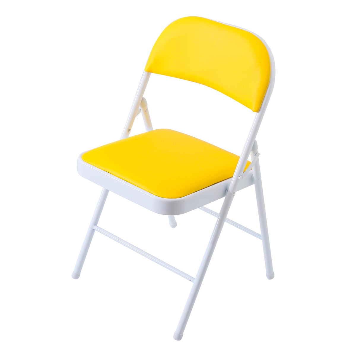 UMAI Outdoor Furniture Folding Chair | Metal Frame & PVC + Sponge Seat | Portable Lightweight Anti Slip Legs | Multipurpose Balcony Garden Camping | Indoor & Outdoor | Yellow | 400 * 400 * 0.65mm.