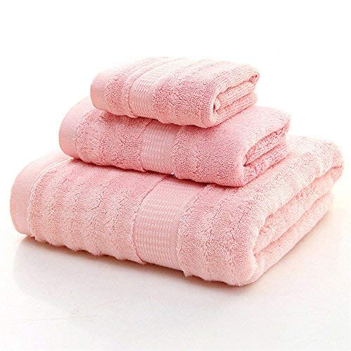 Mush Bamboo 3 PieceTowels Set | Ultra Soft, Absorbent and Antimicrobial 600 GSM (Bath Towel, Hand Towel and Face Towel) Perfect for Daily Use and Gifting (Pink)