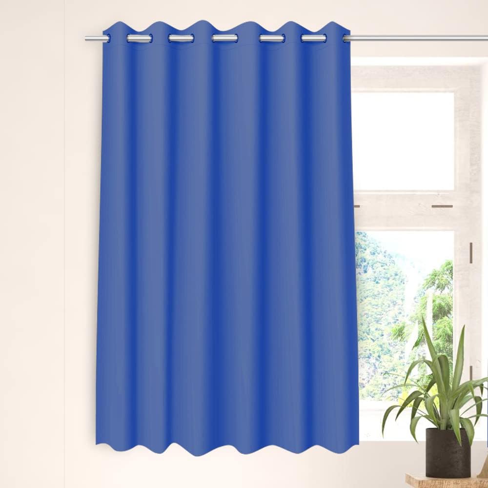 Kuber Industries Set of 12 100% Darkening Black Out Curtain I 5 Feet Window Curtain I Insulated Heavy Polyester Solid Curtain|Drapes with 8 Eyelet for Home & Office (Blue)