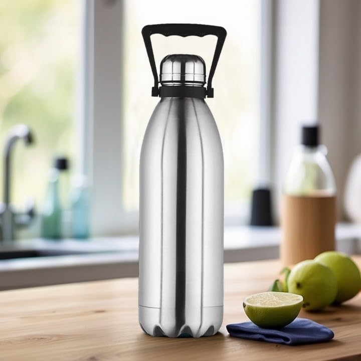 The Better Home 2 Ltrs Thermosteel Bottle | Doubled Wall 304 Stainless Steel | Stays Hot For 18 Hrs & Cold For 24 Hrs | Rustproof & Leakproof | Insulated Water Bottles for Office, Camping, Travel