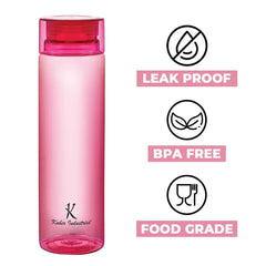 Kuber Industries BPA Free Plastic Water Bottles | Breakproof, Leakproof, Food Grade PET Bottles | Water Bottle for Kids & Adults | Plastic Bottle Set of 6 |Assorted (Pack of 3)