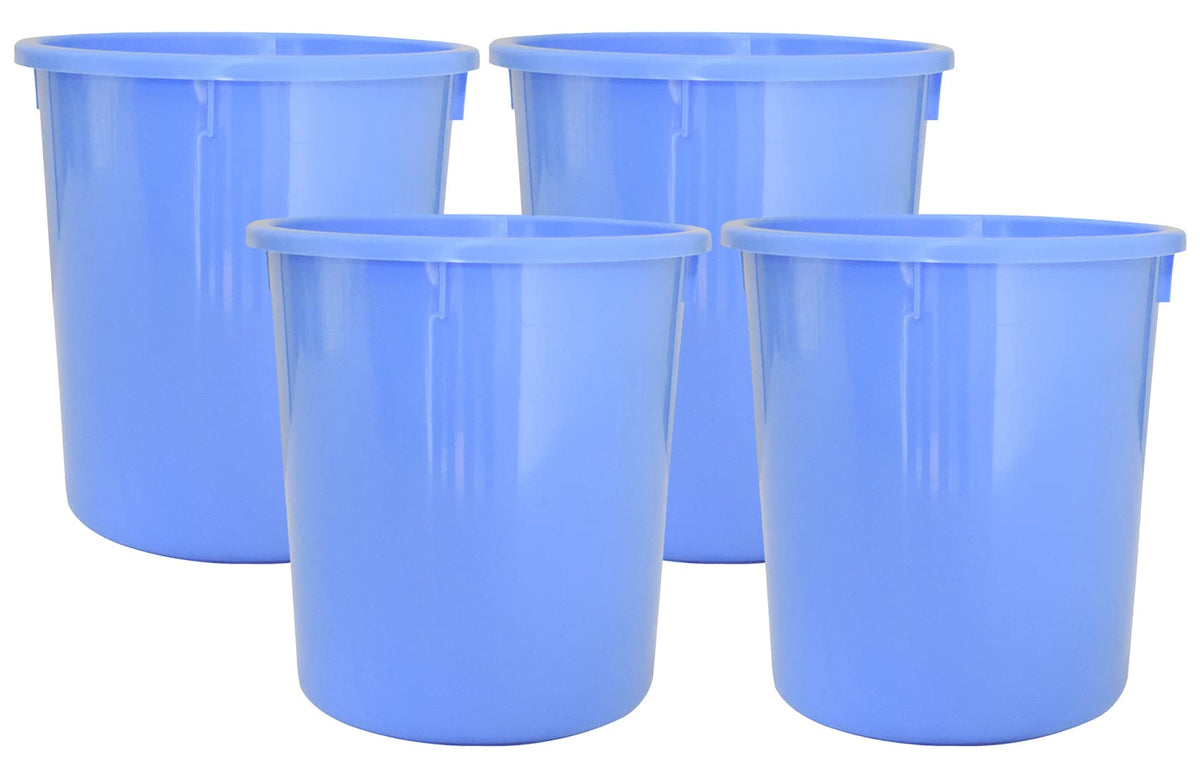 Heart Home Plastic Open Dustbin, Trash Bin, Garbage Bin, Waste Bin, 5Ltr.- Pack of 4 (Blue)-47HH01044