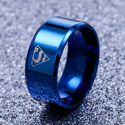 Yellow Chimes Superman Stylish Blue Band Ring - Fan Merchandise