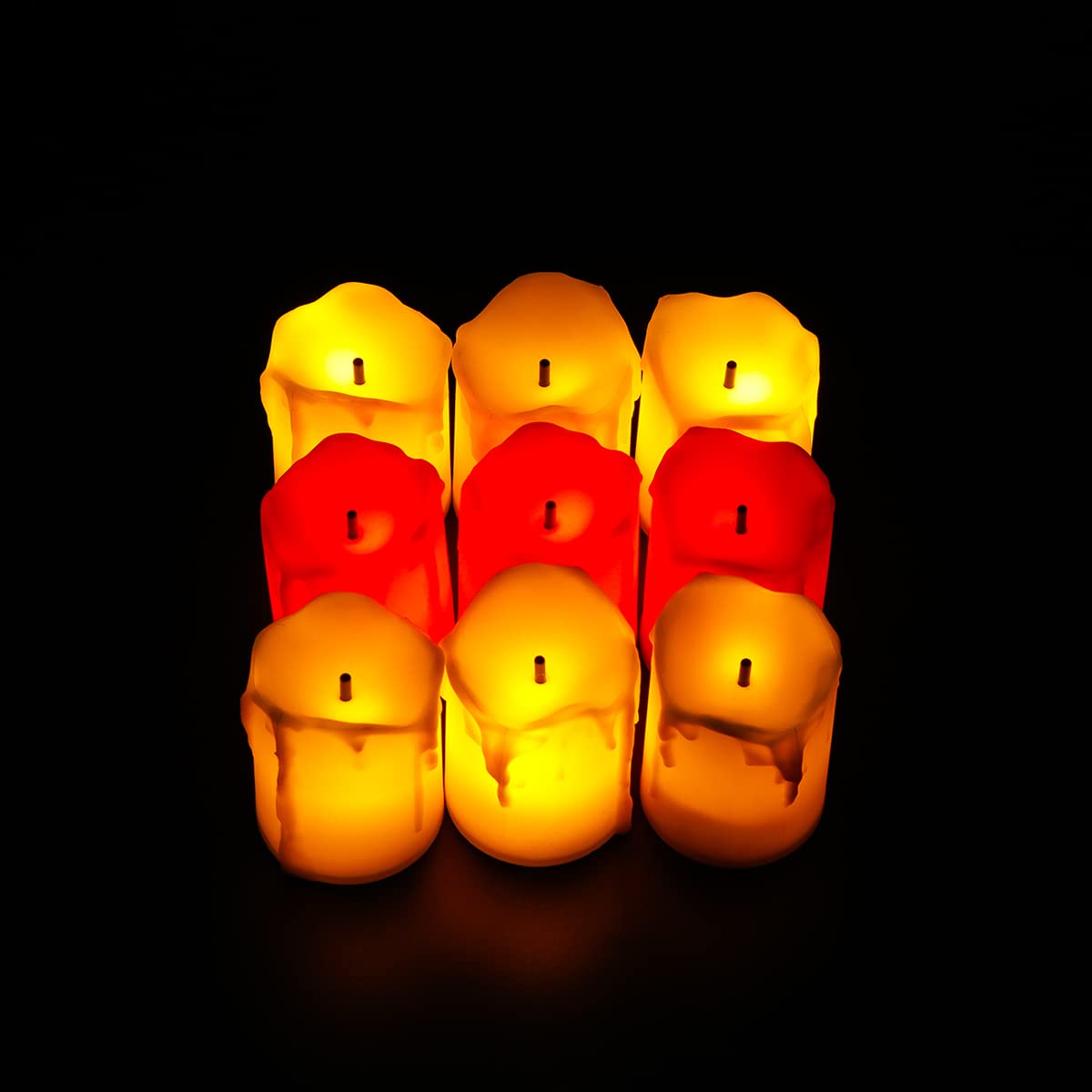 Kuber Industries LED Candles for Home Decoration|Battey Operated|Yellow Light |Safe & Easy to Maintain |Diwali Lights for Decoration, Along With Festivities & Parties|B0-051703B|Set Of 12 |(Pack Of 4)