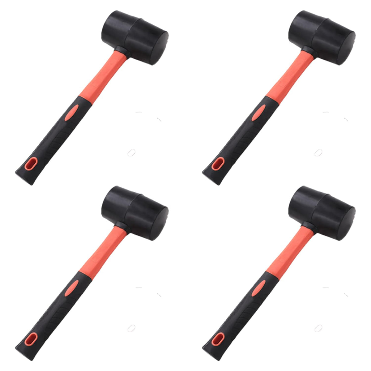 Kuber Industries Rubber Mallet|Non-Slip Small Hammer For Tiles|Soft Impact & No Damage (Red & Black) (Pack Of 4)