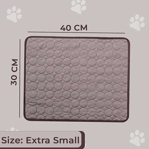 Petvit Rectangular Dog & Cat Bed|Premium Cool Ice Silk with Polyester with Bottom Mesh|Multi-Utility Self-Cooling Pad for Dog & Cat|Light-Weight & Durable Dog Bed|ZQCJ001C-XS|Coffee