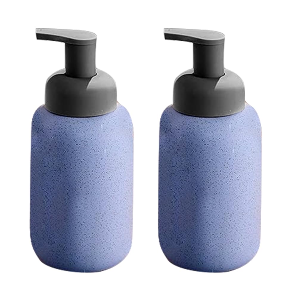 The Better Home 400ml Dispenser Bottle - Blue (Set of 2) | Ceramic Liquid Dispenser for Kitchen, Wash-Basin, and Bathroom | Ideal for Shampoo, Hand Wash, Sanitizer, Lotion, and More