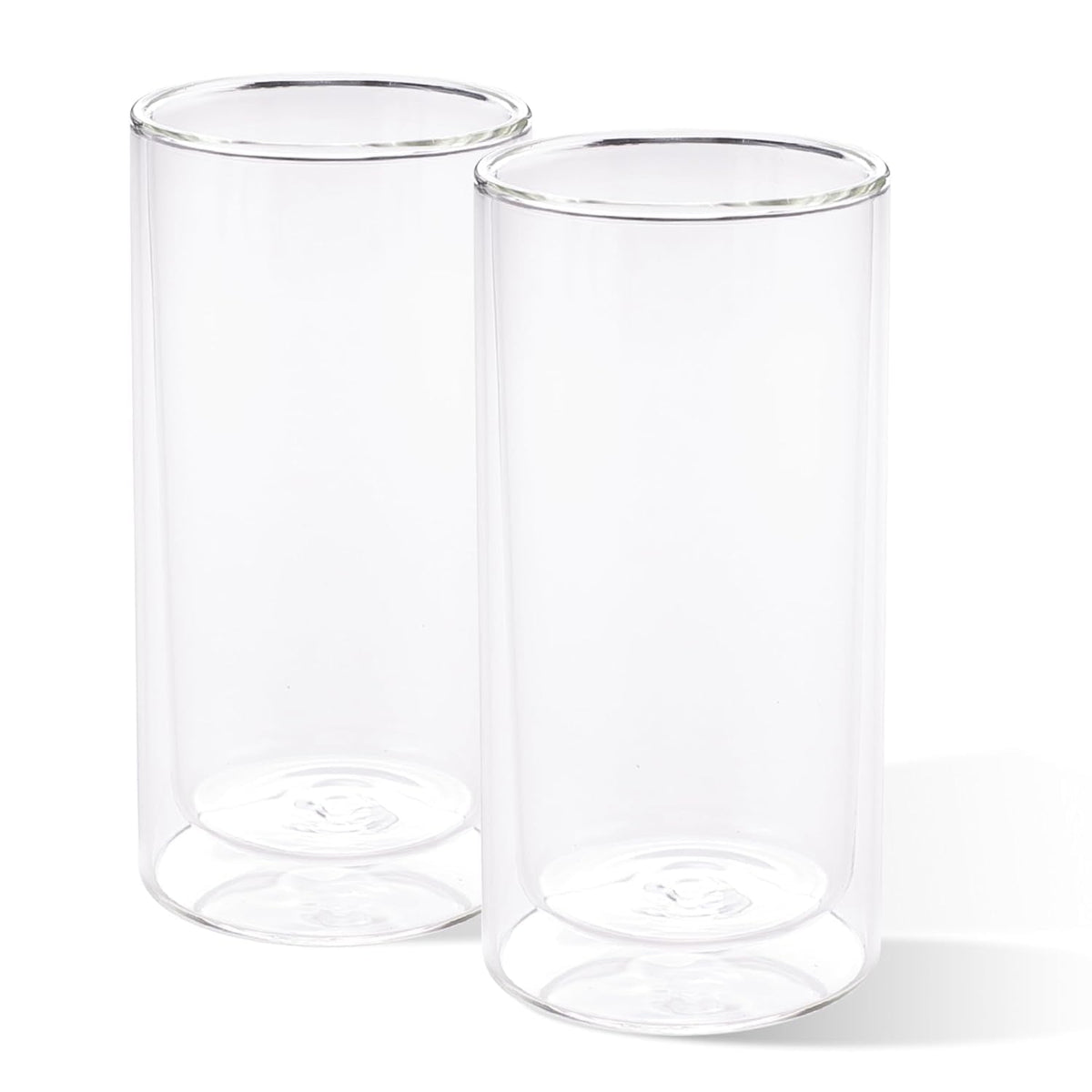 Kuber Industries 8 Pcs Double Walled Glasses | Borosilicate Glass Tumblers for Water | High Heet Resistance | Microwave & Dishwasher Safe | Juice Glasse | 250 ML | Pack of 4 | Transparent