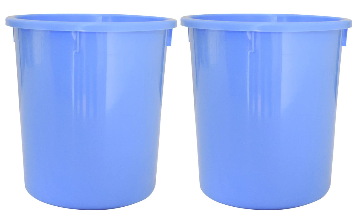 Heart Home Plastic Open Dustbin, Trash Bin, Garbage Bin, Waste Bin, 5Ltr.- Pack of 2 (Blue)-47HH01040