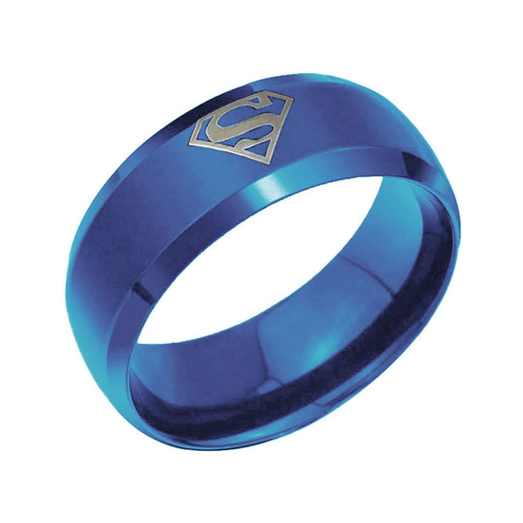 Yellow Chimes Superman Stylish Blue Band Ring - Stylish Accessory