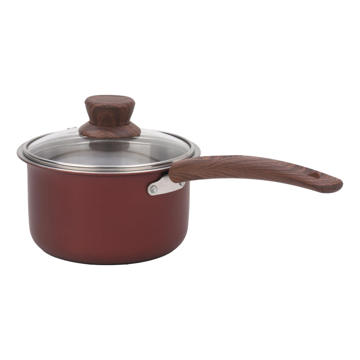 UMAI 2.5mm Triply Saucepan (16cm - 1.4 L) with Glass Lid | Long Handle | Induction and Gas Friendly | Milk Pan | Tea Pan | Chai Patila | Small Pan | Saucepan for Tea | Cooking & Boiling Pan (Red)