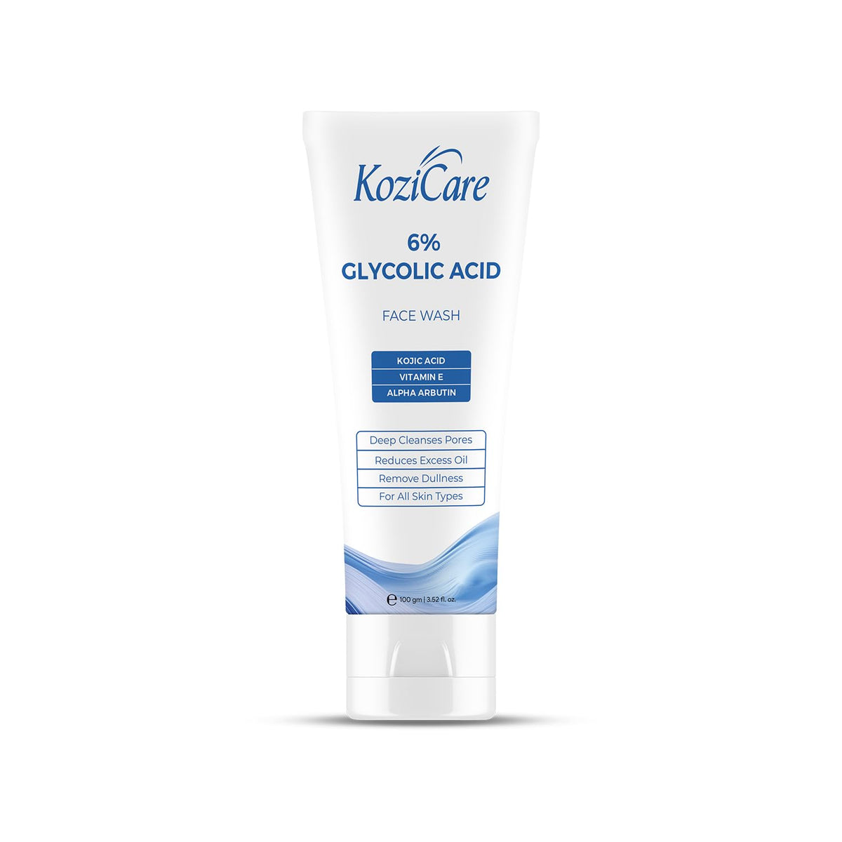 Kozicare Glycolic Acid Face Cream 6% | Anti Wrinkles & Anti-Ageing Brightening Cream | Reveal Radiant Skin | Glycolic Acid, Aloe Vera, & Vitamin E | Women's & Men's Face Cream - 15gm