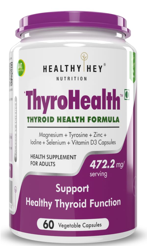 HealthyHey Nutrition ThyroHealth - Thyroid Health Formula - 475 mg per serving - 60 vegetable Capsules