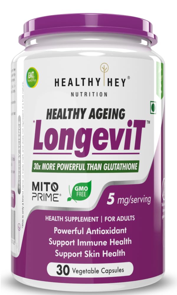 HealthyHey Nutrition LongeviT - MITOPRIME® - Support Skin Health - 30 Vegetable Capsules