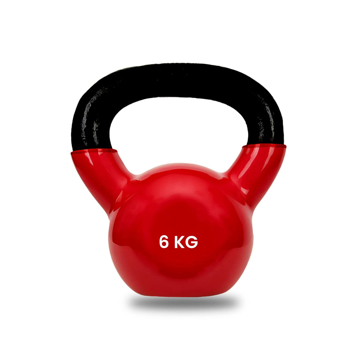 Strauss Premium Vinyl Kettlebell Weight for Men & Women | 6 Kg | Ideal for Home Workout, Yoga, Pilates, Gym Exercises | Non-Slip, Easy to Hold, Scratch Resistant (Red)