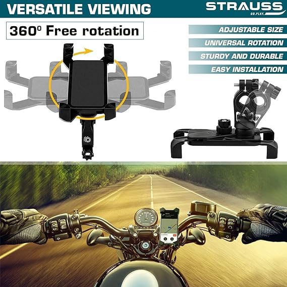 Strauss Bike Mobile Holder - Black Handlebar Accessory