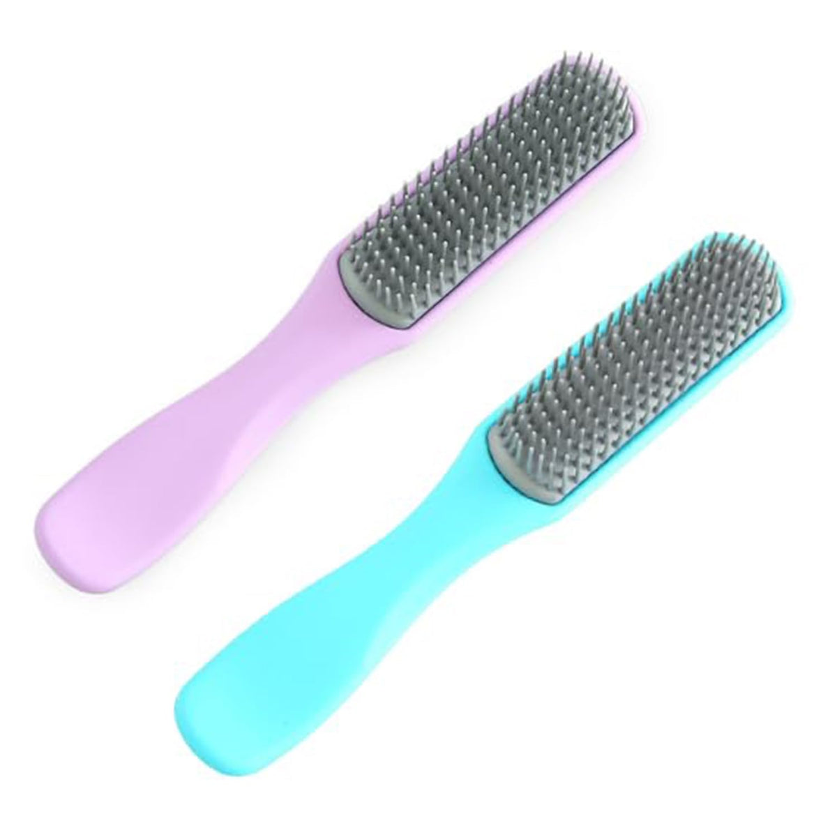 Homestic Hair Brush | Flexible Bristles Brush | Hair Brush with Paddle | Straightens & Detangles Hair Brush | Suitable For All Hair Types | Hair Brush Styling Hair | Small | Set of 2 | Blue & Purple