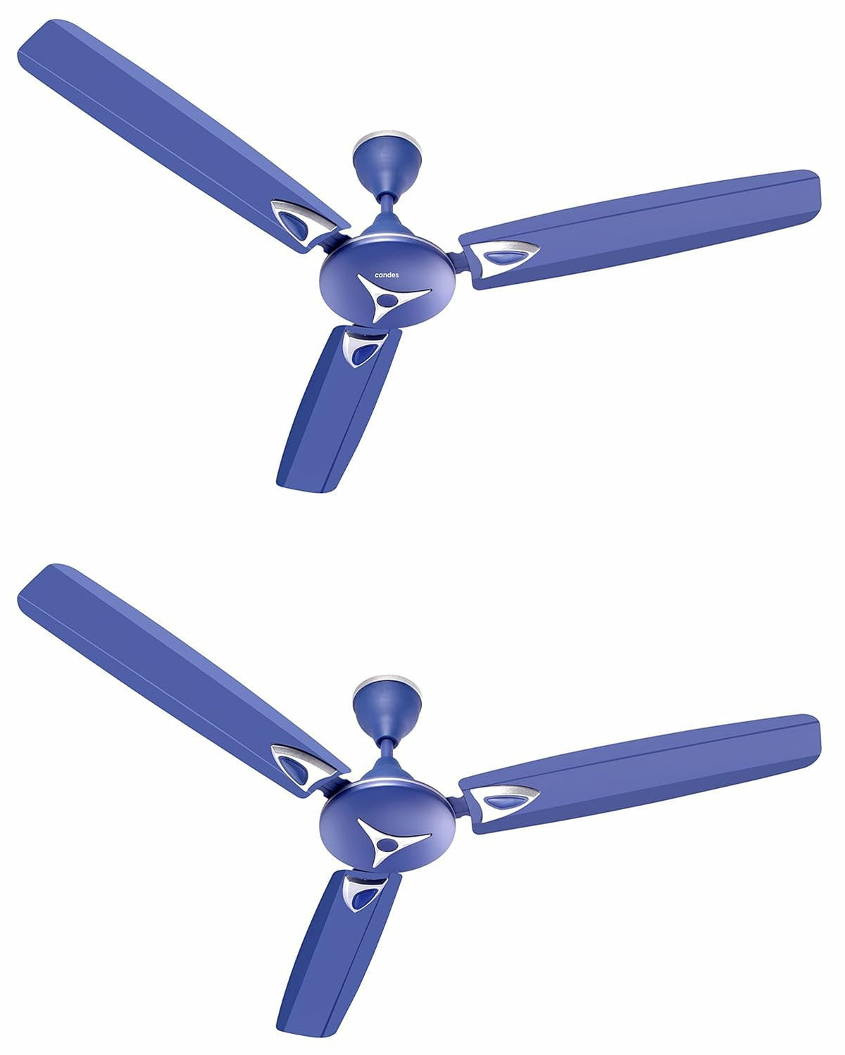 Candes Star Ceiling Fans for Home 1200mm / 48 inch | BEE 3 Star Rated, Noiseless & Energy Efficient, High Air Delivery | 1+1 Years Warranty | Silver Blue, Pack of 2