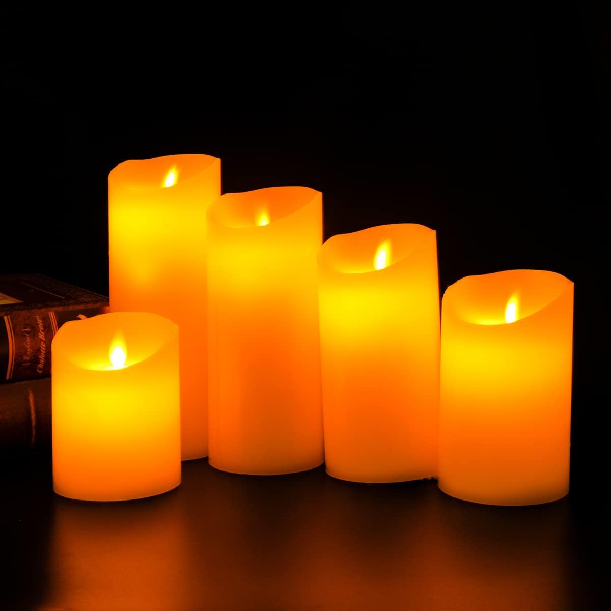 Kuber Industries Pack of 6 LED Candles for Home Decoration|Battey Operated|Flameless Yellow Light|Diwali Lights for Home Decoration,Along with Other Festivities & Parties|Set of 5|B0-005G|Gray