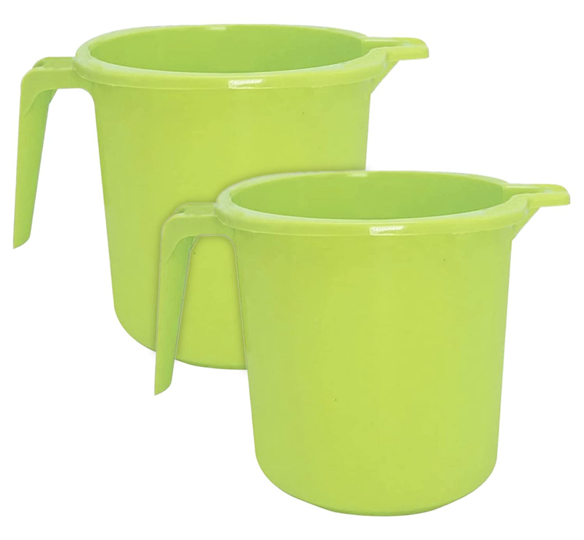 Heart Home Small Plastic Bathroom Mug, 1 Litre- Pack of 2 (Green)-50HH0801