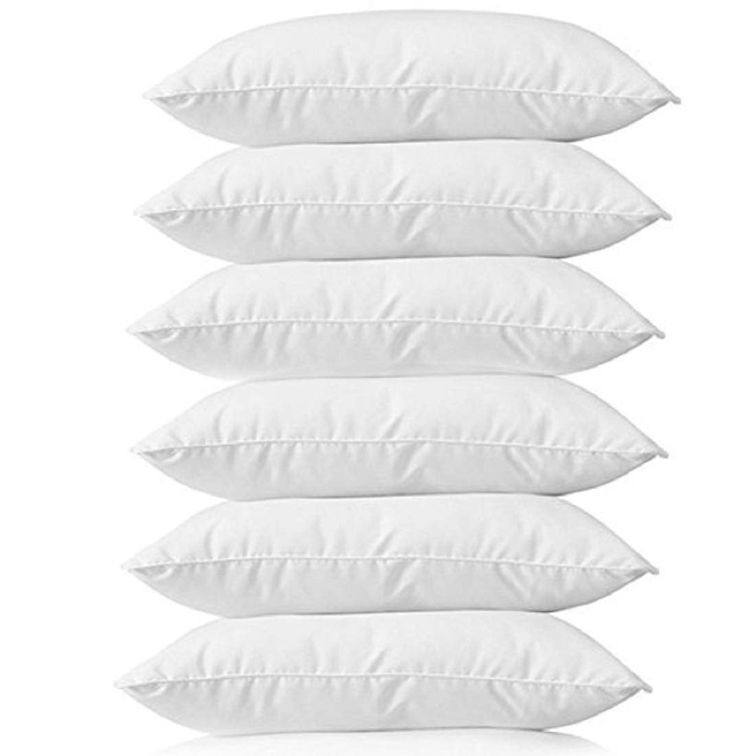 Kuber Industries Luxurious 6 Piece Microfiber Pillow Filler - 16"X24", White-Ctktc28629