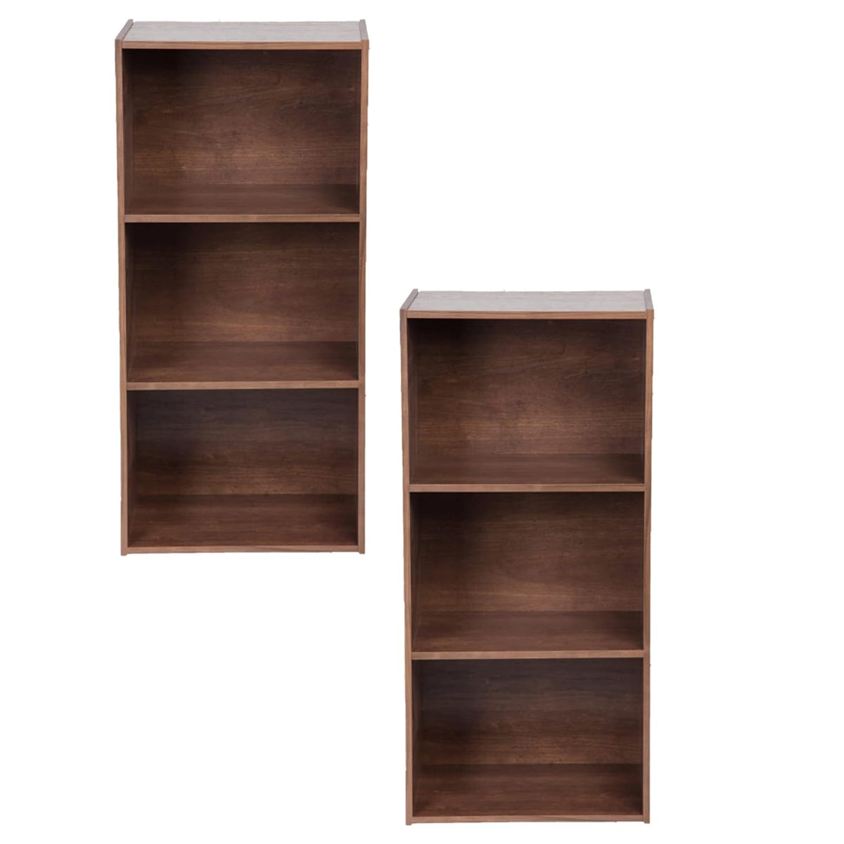 Kuber Industries Book Shelf|Wooden 4 Shelves Engineered Bookshelf|Storage Cabinet for Kitchen,Wall Shelf,Décor Shelf,30"X30",(Brown) (Pack of 2)