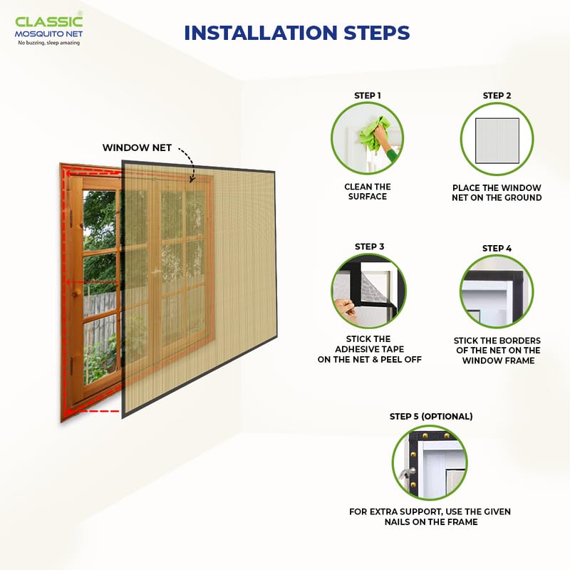 Classic Mosquito Net - Breathable Mosquito Net for Bathroom Windows