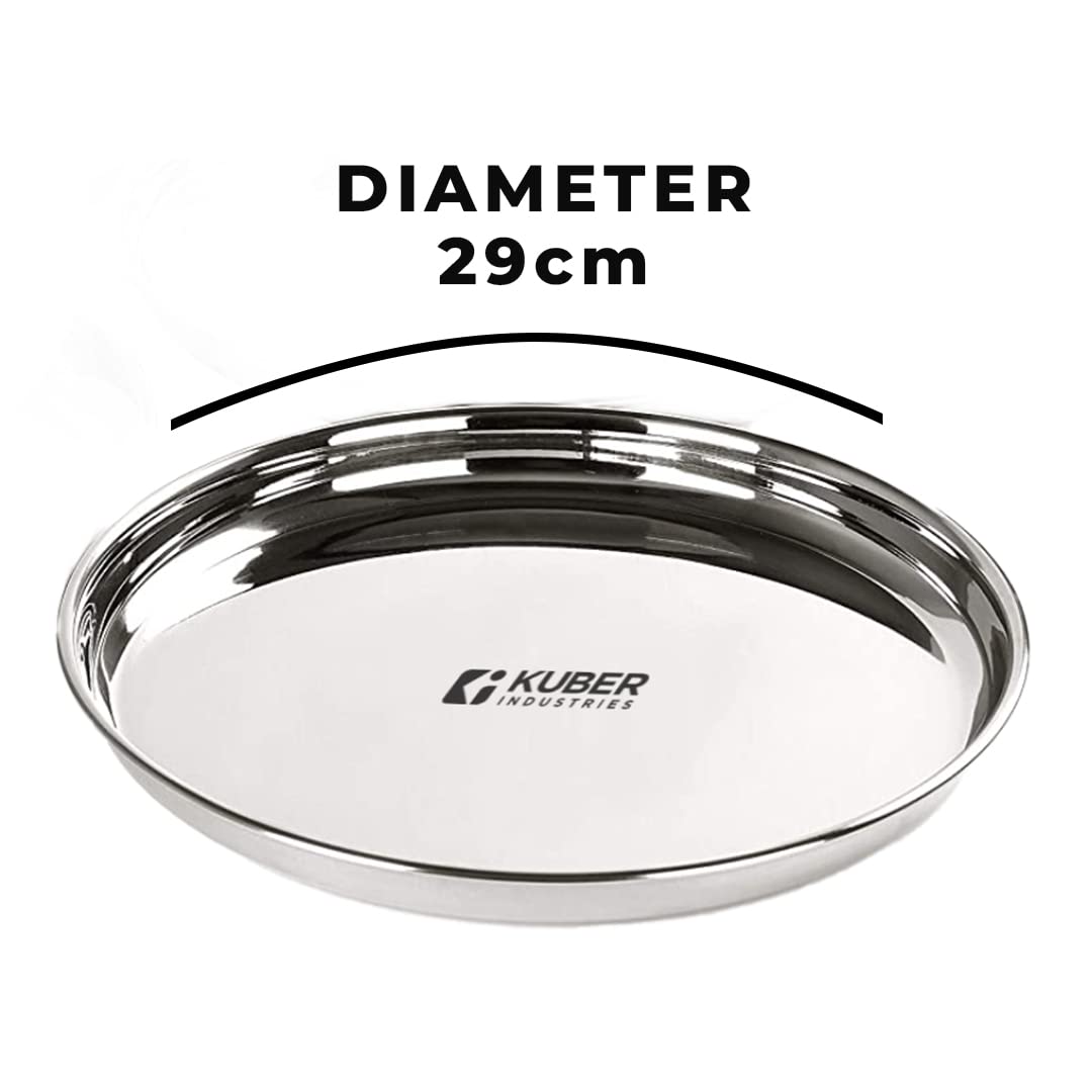Kuber Stainless Steel Dinner Plates - Stylish tableware