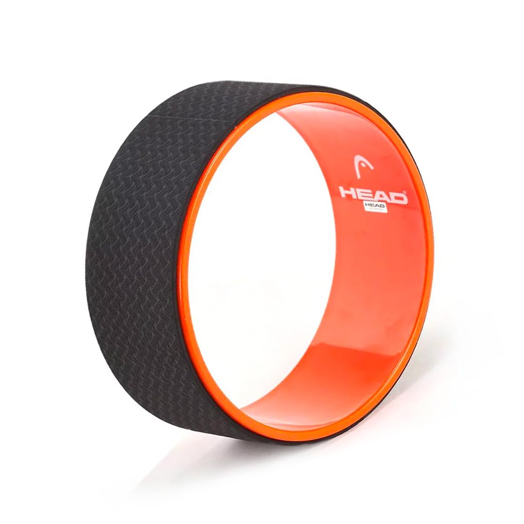 HEAD Yoga Wheel for Men & Women | Yoga Ring 13x5 Inch | Yoga Wheel for Back Bends | Big Circle Wheel for Abs, Stretching, Deep Tissue Massage, Back Pain & Body Posture | ABS Material | Black & Orange