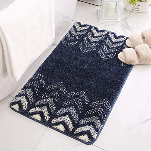 Kuber Industries Extra Soft Bathroom Mat|Anti-Slip Mat for Bathroom Floor|TPR Backing|Foot Mats for Home, Living Room, Bedroom (Blue)