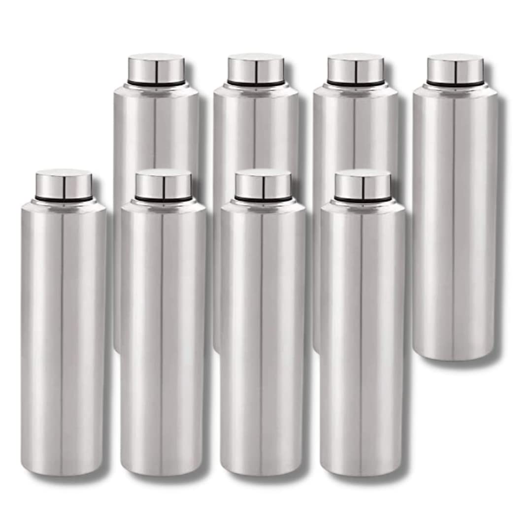 KKuber Industries Stainless Steel Water Bottle | Set of 8 | 1000 ml