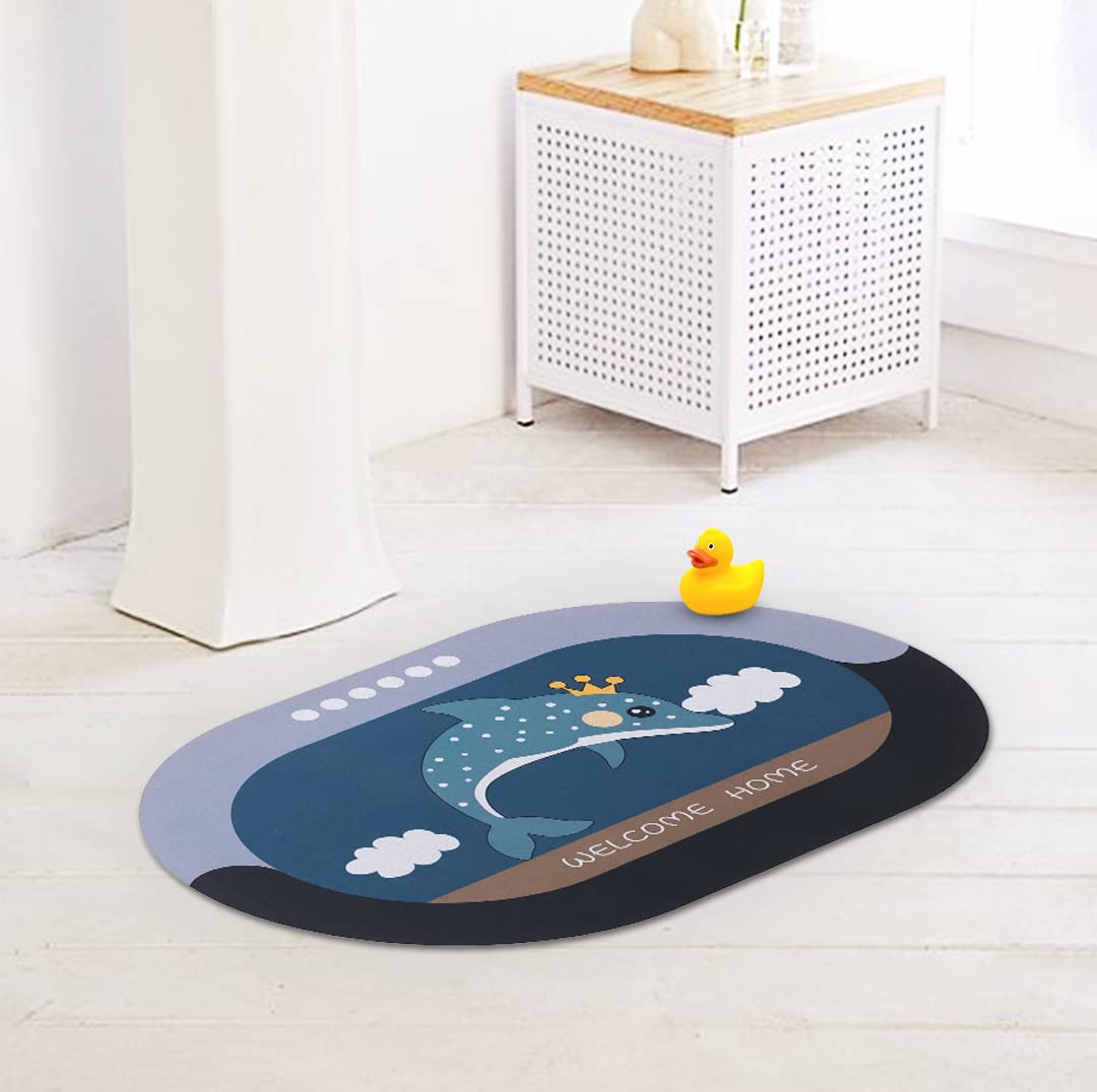 SAVYA HOME Door Mat for Bedroom and Living Room | Anti-Skid Floor Mat for Kids Room | Bathroom Mat |Mat for Living Room, Mat for Bedroom, Dark Blue, 1