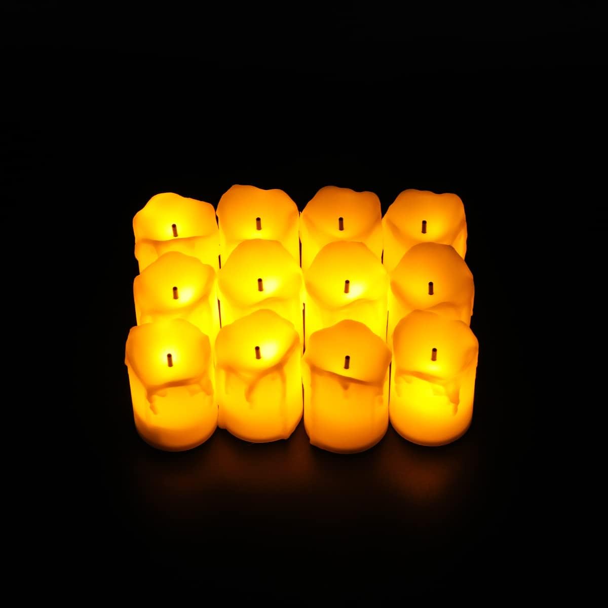 Kuber Industries Pack of 6 LED Candles for Home Decoration |Battey Operated |Flameless Yellow Light |Diwali Lights for Home Decoration, Along with Other Festivities & Parties|B0-051703A|Set of 12