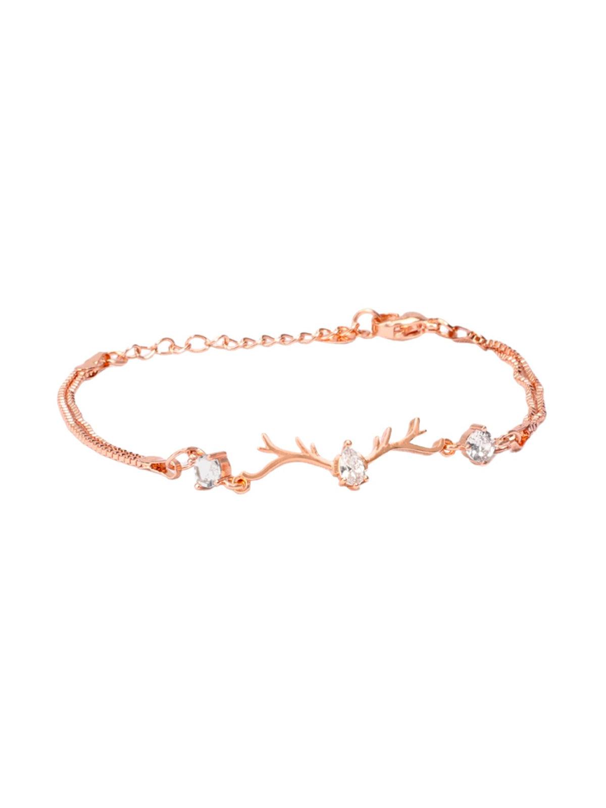Yellow Chimes Bracelet for Women and Girls Cuff Kadaa Bracelets for Women Valentines Special Love Heart Crystal Rose Gold Plated Bracelet | Anniversary Valentine Gift for Wife Girls (Design 5)