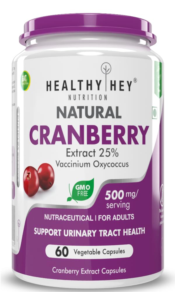 HealthyHey Nutrition Cranberry Extract - Urinary Tract Health - 60 Veg Capsules