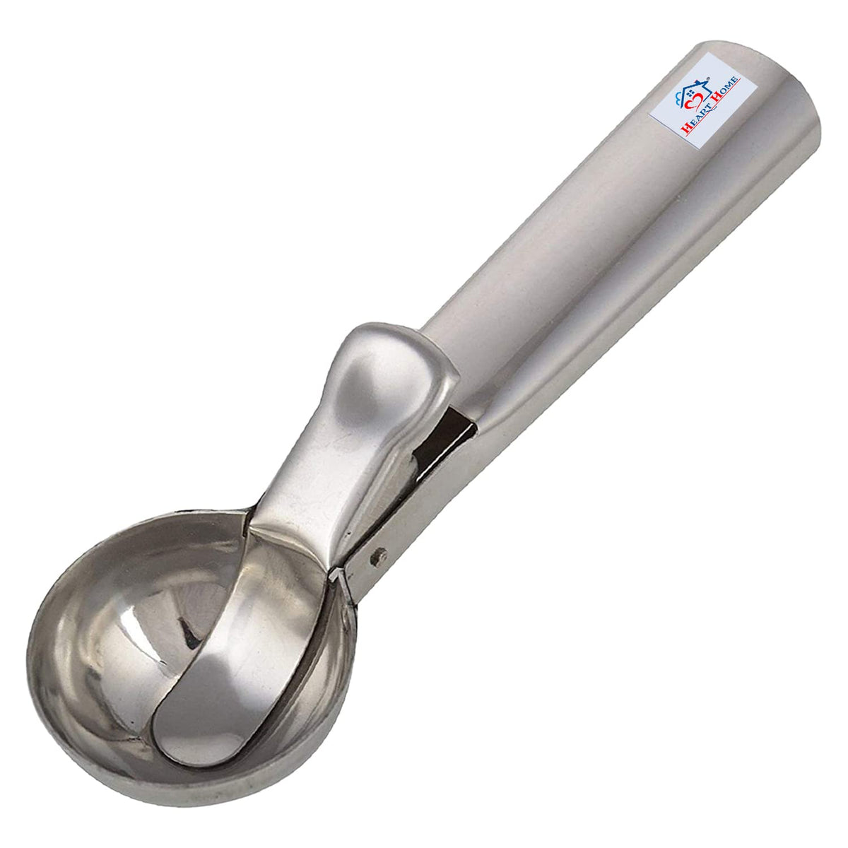 Heart Home Stainless Steel Serving Spoon/Scooper for Ice Cream, Fruit, Cookie with Trigger Release (Silver)