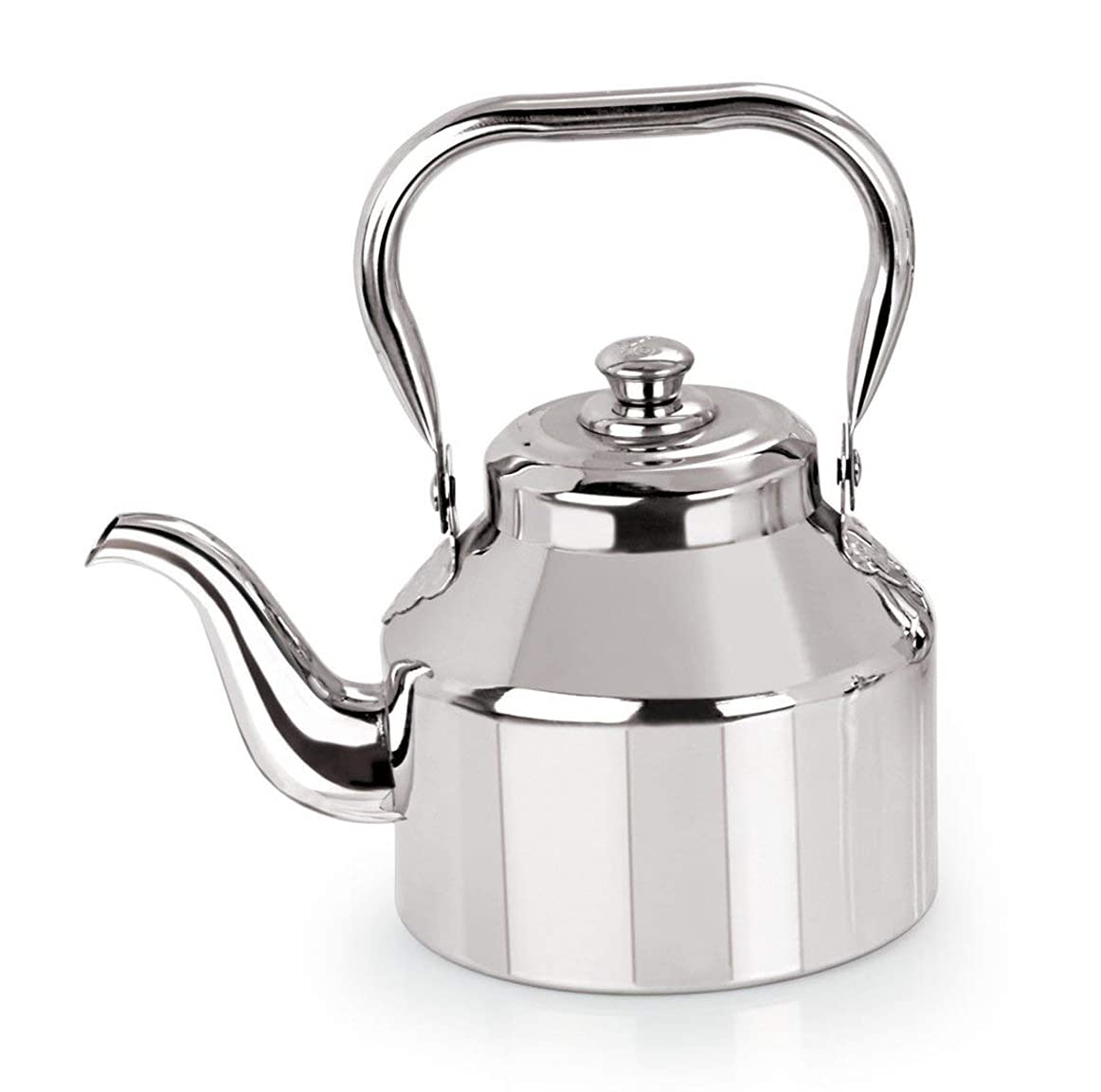 Kuber Industries 1.2 Litre Stainless Steel Tea Pot/Tea Kettle, Dishwasher Safe, Mirror Finish, 12 Cup (Silver), Standard