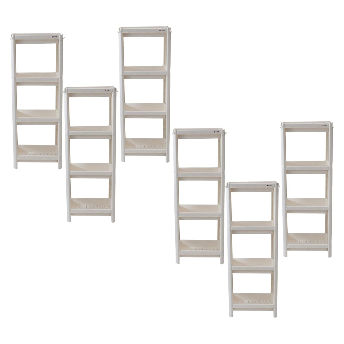 Kuber Industries PP Storage Shelf - 1734-Pack of 6-White