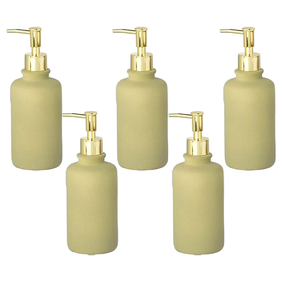Kuber Industries Liquid Soap Dispenser | Handwash Soap Dispenser | Soap Dispenser for Wash Basin | Shampoo Dispenser Bottle | Bathroom Dispenser Bottle | Pack of 5 | JY00231GN | 400 ml | Green