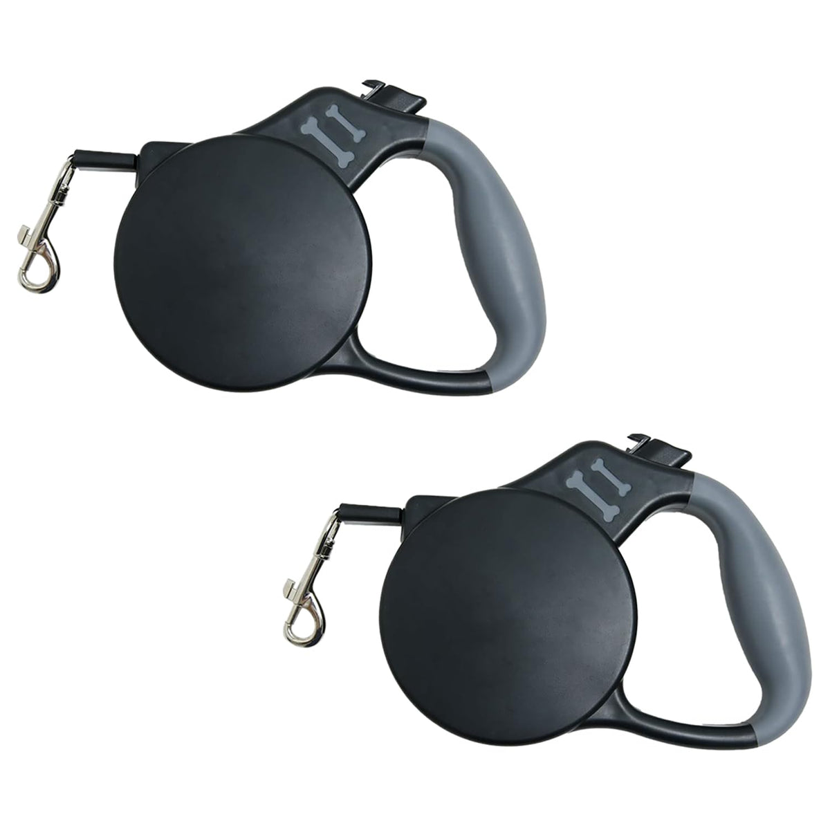 Kuber Industries Pack of 3 Retractable Dog Leash|One Button Break with Safety Lock|Automatic & Non-Slip Handle|Soft Padded Handle for Comfortable Grip|Pet Training & Walking Accessory|Black