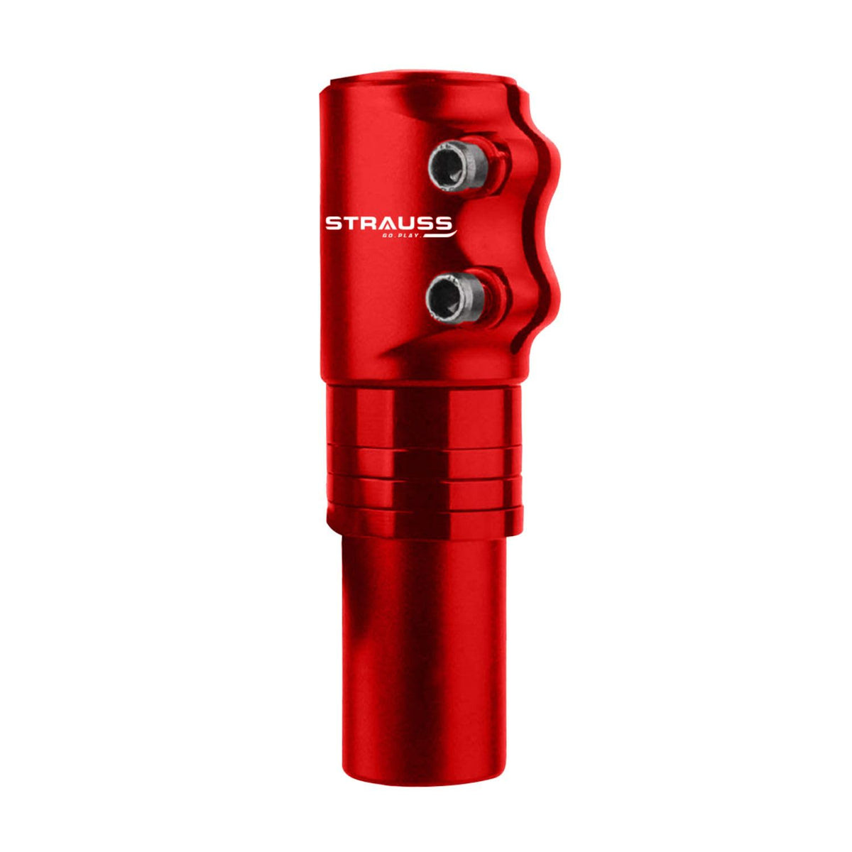 STRAUSS Cycle Handlebar | Cycle Heads Up Stem Riser Adaptor | Cycle Handle Extension | Cycle Accessories | Adjustable Cycle Handle Bar Stem Raiser | Enhanced Control and Stability, (Red)