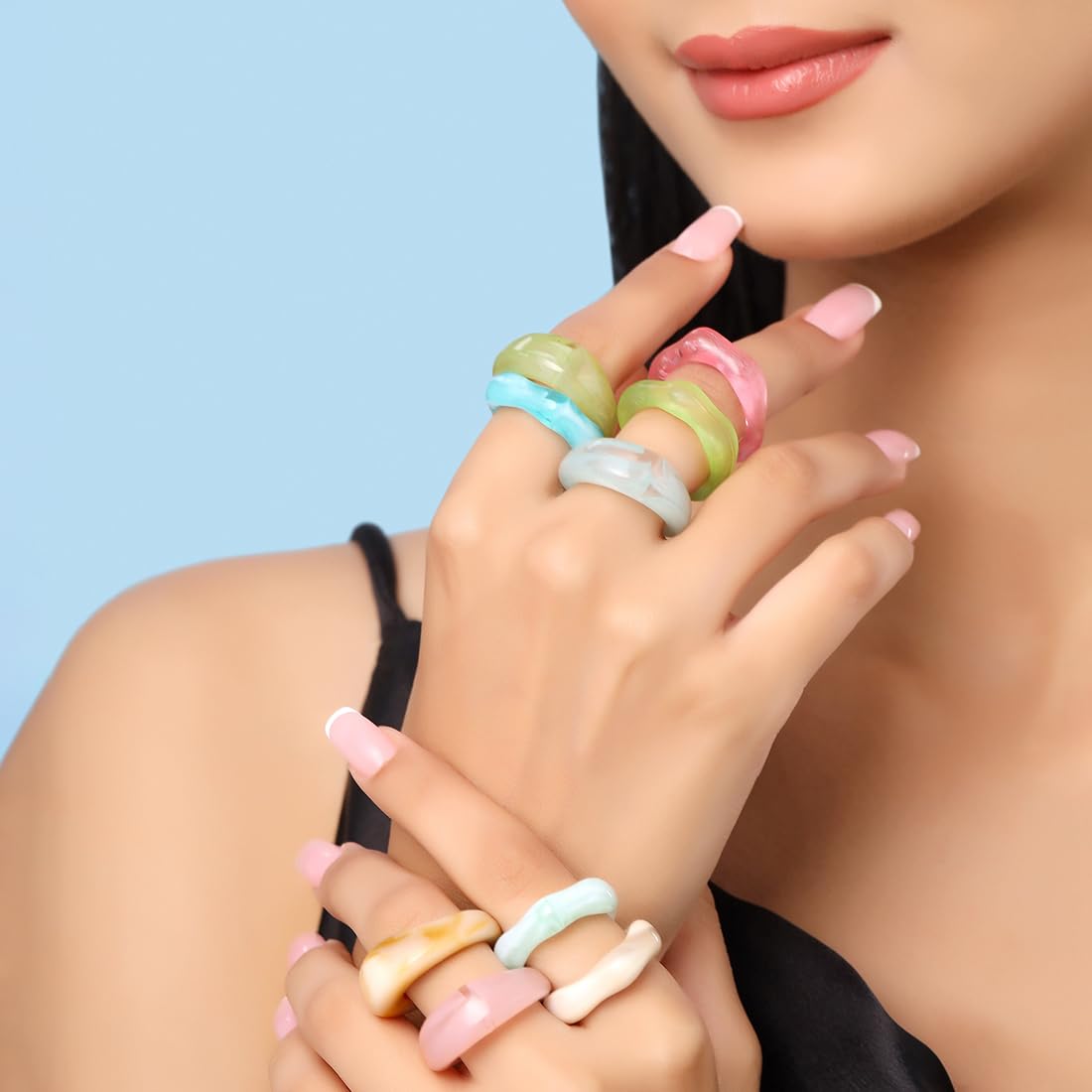 Yellow Chimes fashion rings - Elegant accessory for events