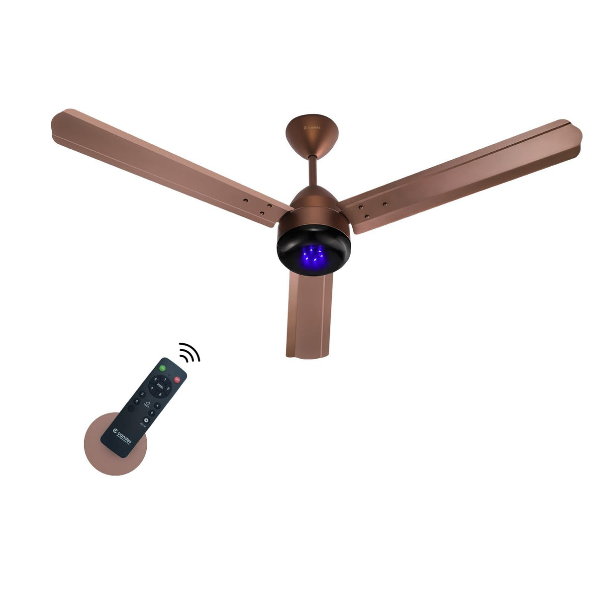 Candes Majestic Bldc Led Ceiling Fan 1200Mm / 48 Inch | Bee 5 stars Rated, Upto 65% Energy Saving, High Air Delivery & High Speed Ceiling Fans For Home | 2+1 Years Warranty | Rusty Brown