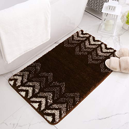 Urbane Home Extra Soft Bathroom Mat|Anti-Slip Mat for Bathroom Floor|TPR Backing|Foot Mats for Home, Living Room, Bedroom (Brown)