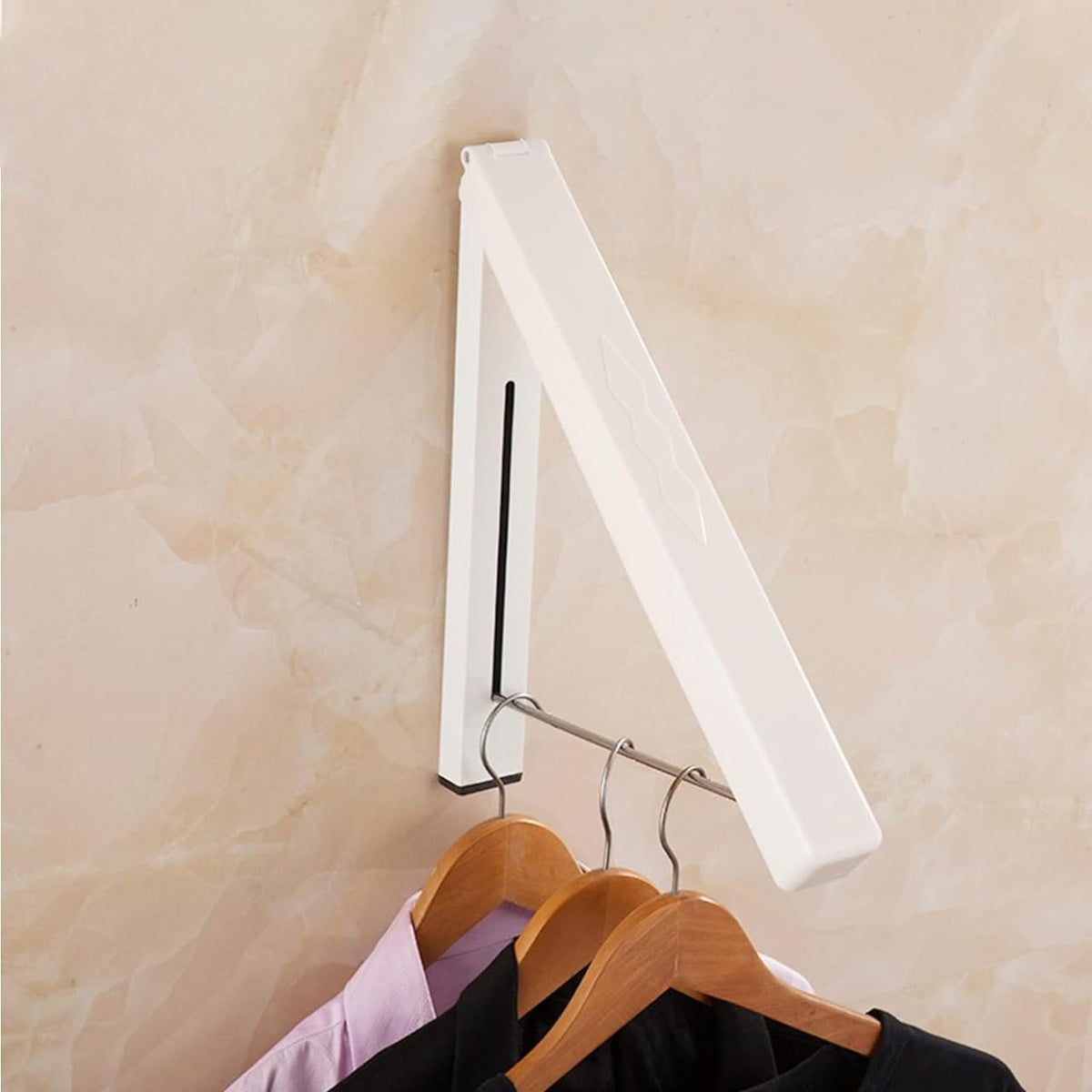 Kuber Industries Pack of 4 Cloth Drying Rack | Wall Mounted Drying Rack | Drying Rack for Toilets | Rack for Bathrooms | Clothes Rack for Bedrooms | Drilling Installation Rack | EN001 | White