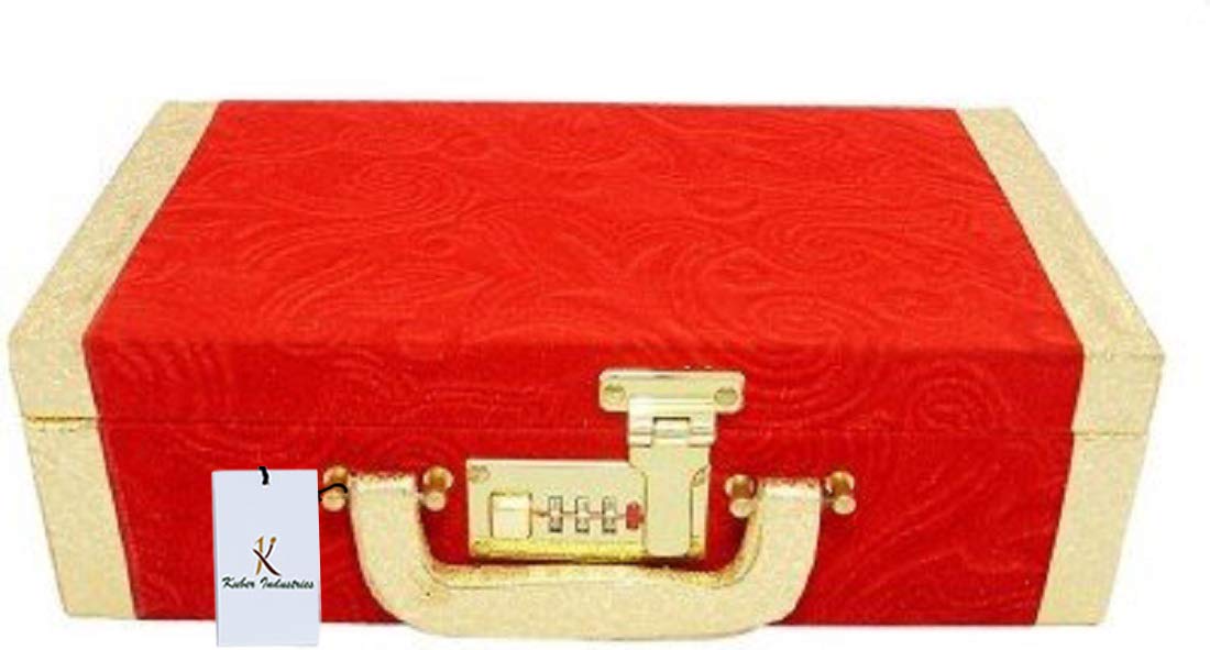 Kuber Industries Velvet Coated 2 Rods Bangle Organizer Box Jewelry Storage Case with Lock System (Transparent)