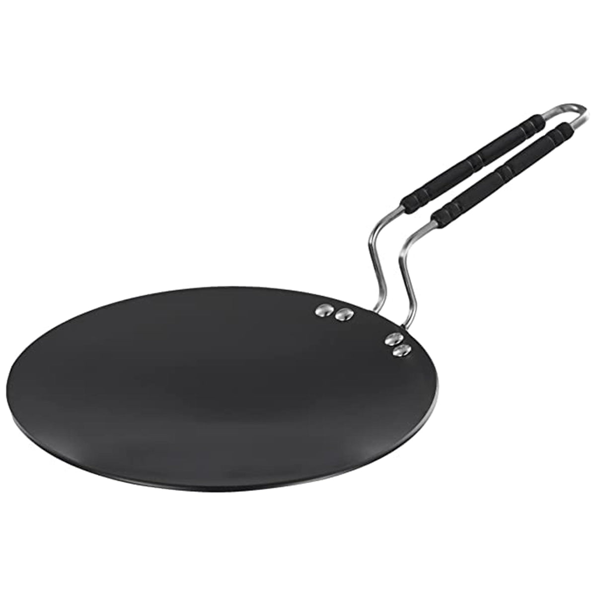 Kuber Industries Hard Anodized Aluminum Chapati Tawa with Bakelite Handle for Cooking | Stain & Scratch Resistant Gas Stove Compatible Tawa for Roti, Dosa, Chilla & Paratha | Black