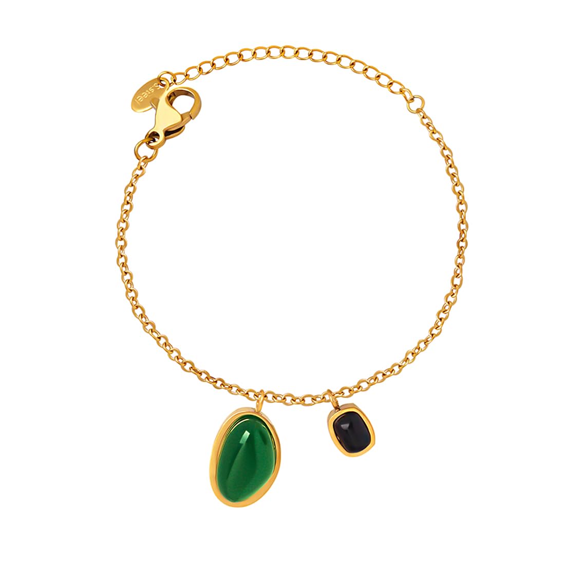 Yellow Chimes Anklets for Women and Girls Fashion Golden Anklets for Women | Gold Plated Green Ston Anklets Payal for Women | Birthday Gift For Girls & Women Anniversary Gift for Wife