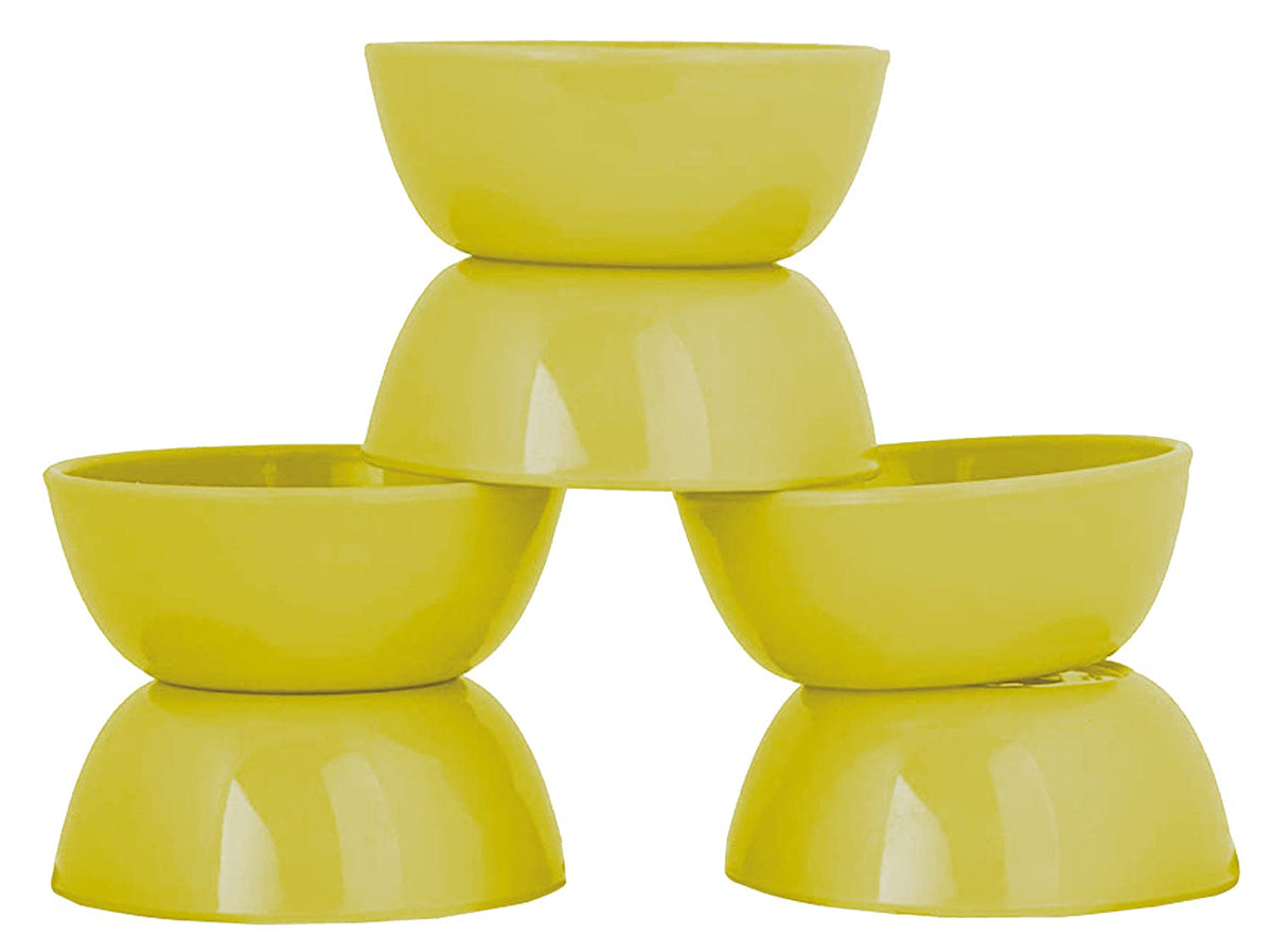 Kuber Industries Plastic Solid Bowl - 250ml, Set of 6, Green