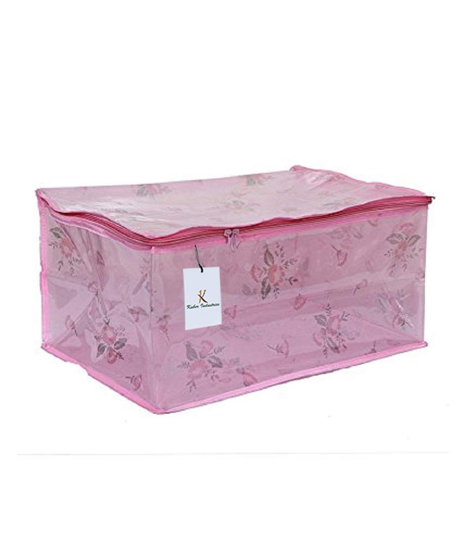 Kuber Industries PVC Wardrobe Organiser,Saree Bag Pink, (Model: KI0023025)